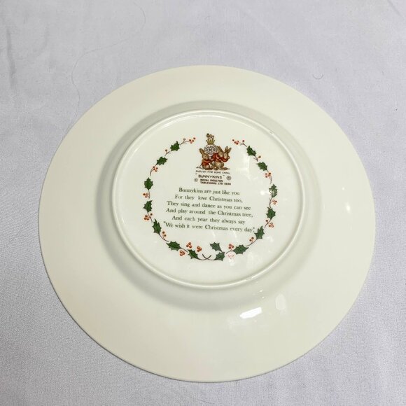 Royal Doulton Bunnykins Merry Christmas Plate English Fine Bone China Holiday - Picture 3 of 5